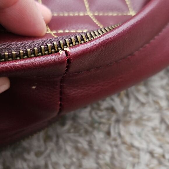 Fossil Sherri Burgundy Quilted Laptop Backpack - Picture 6 of 9